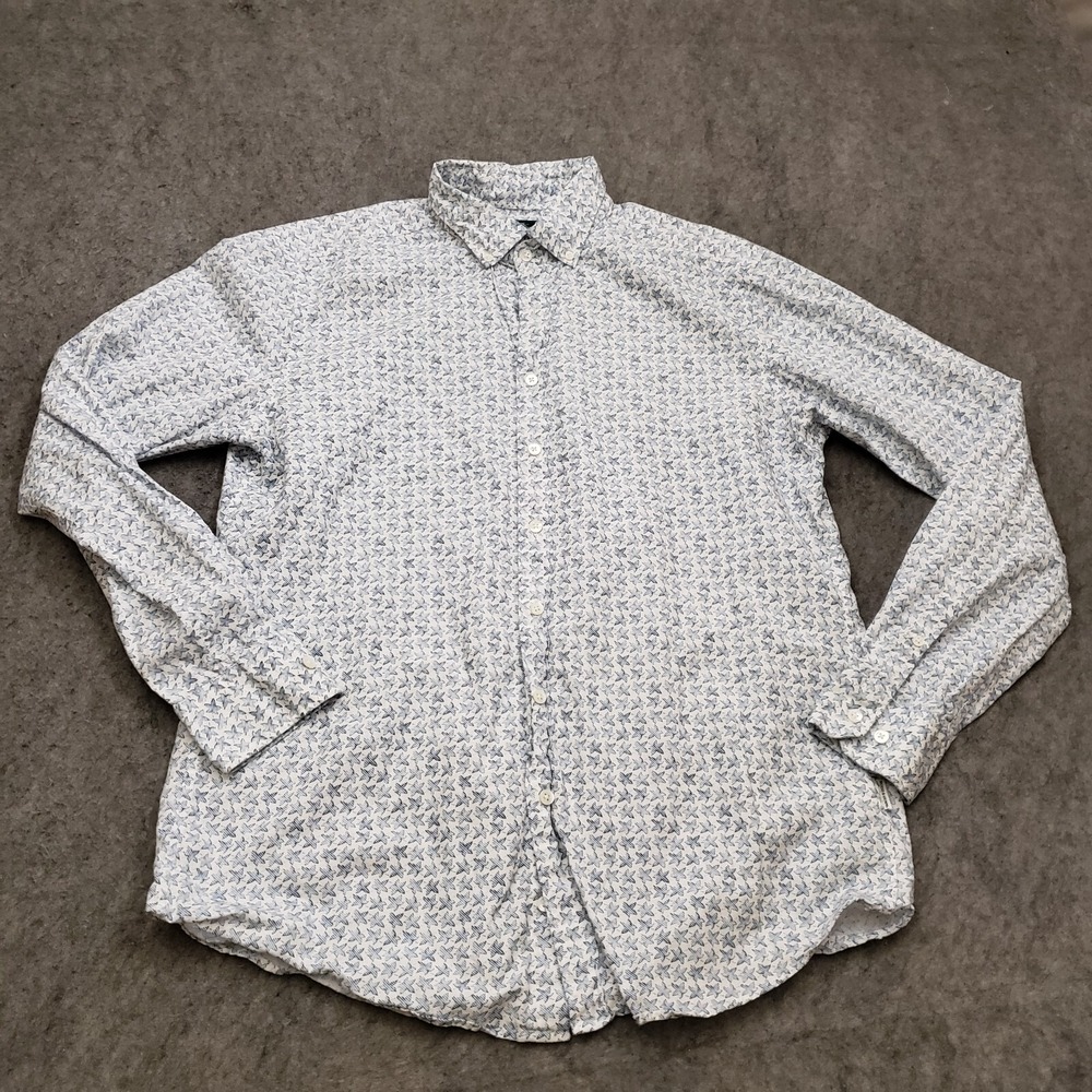 Rodd Gunn Shirt Mens Extra Large Blue Long Sleeve Button Up Casual Adult *